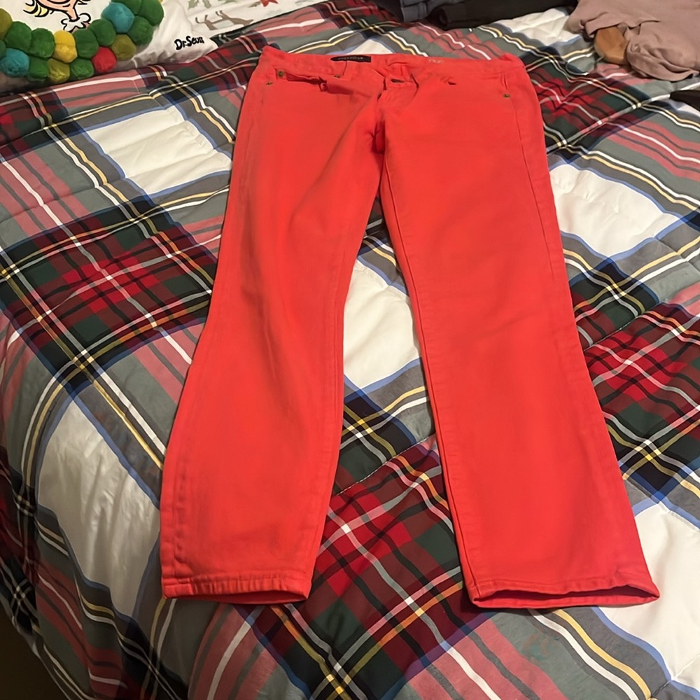 J.Crew Red Brushed Toothpick Jeans Sz 26 Ankle
